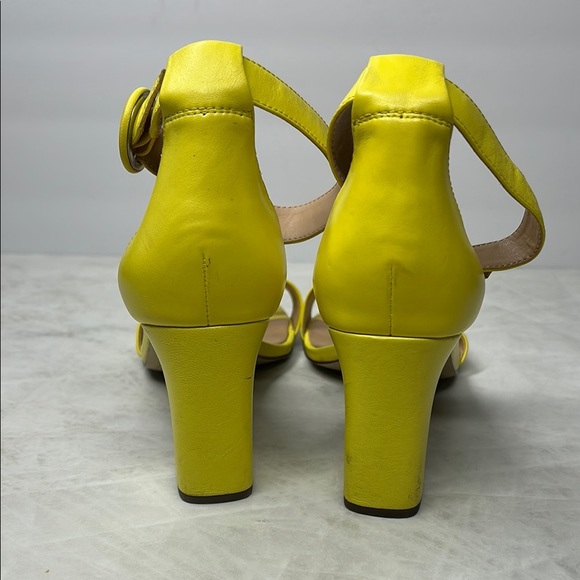 J. Crew Remi Ankle Strap Yellow Leather Block Heels | 11 - Picture 6 of 7